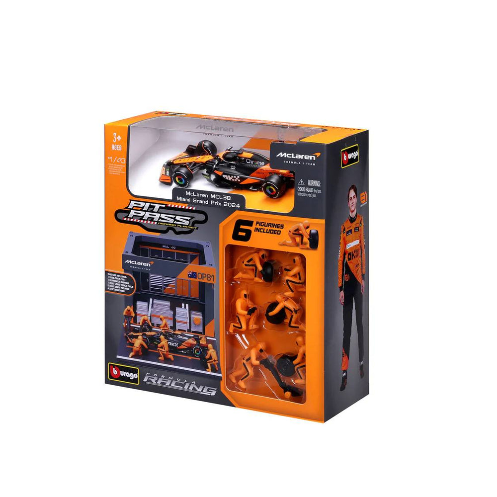 Bburago 1:43 F1 Mclaren Mcl38 2024 Pit Pass Diorama Piastri