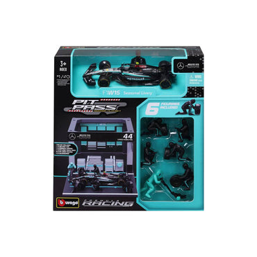 Bburago 1:43 F1 Mercedes Amg W15 2024 Pit Pass Diorama Hamilton