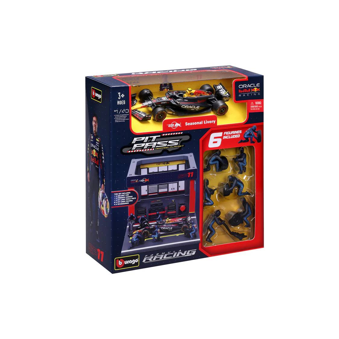 Bburago 1:43 F1 Red Bull Racing Rb20 2024 Pit Pass Diorama Perez