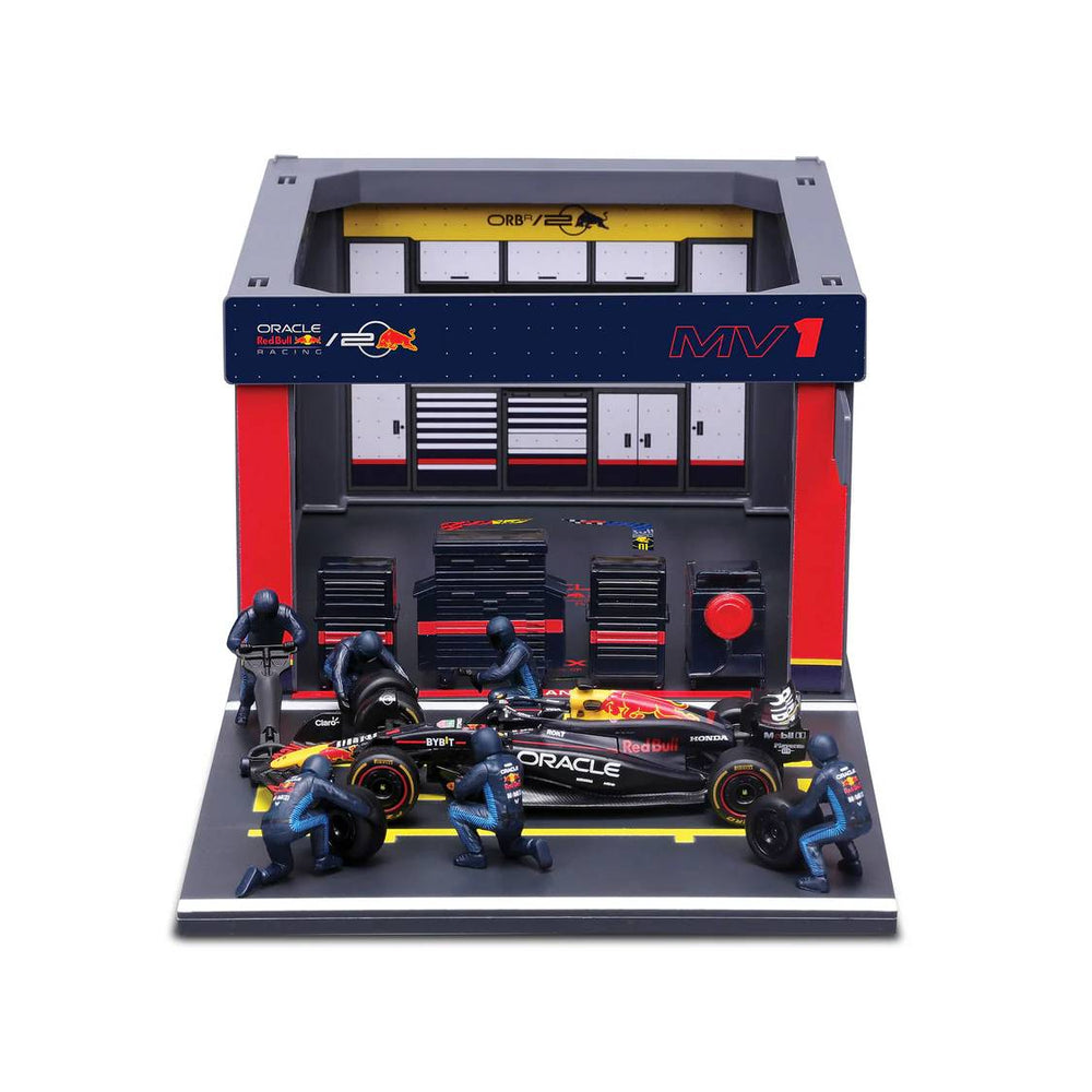 Bburago 1:43 F1 Red Bull Racing Rb20 2024 Pit Pass Diorama Verstappen