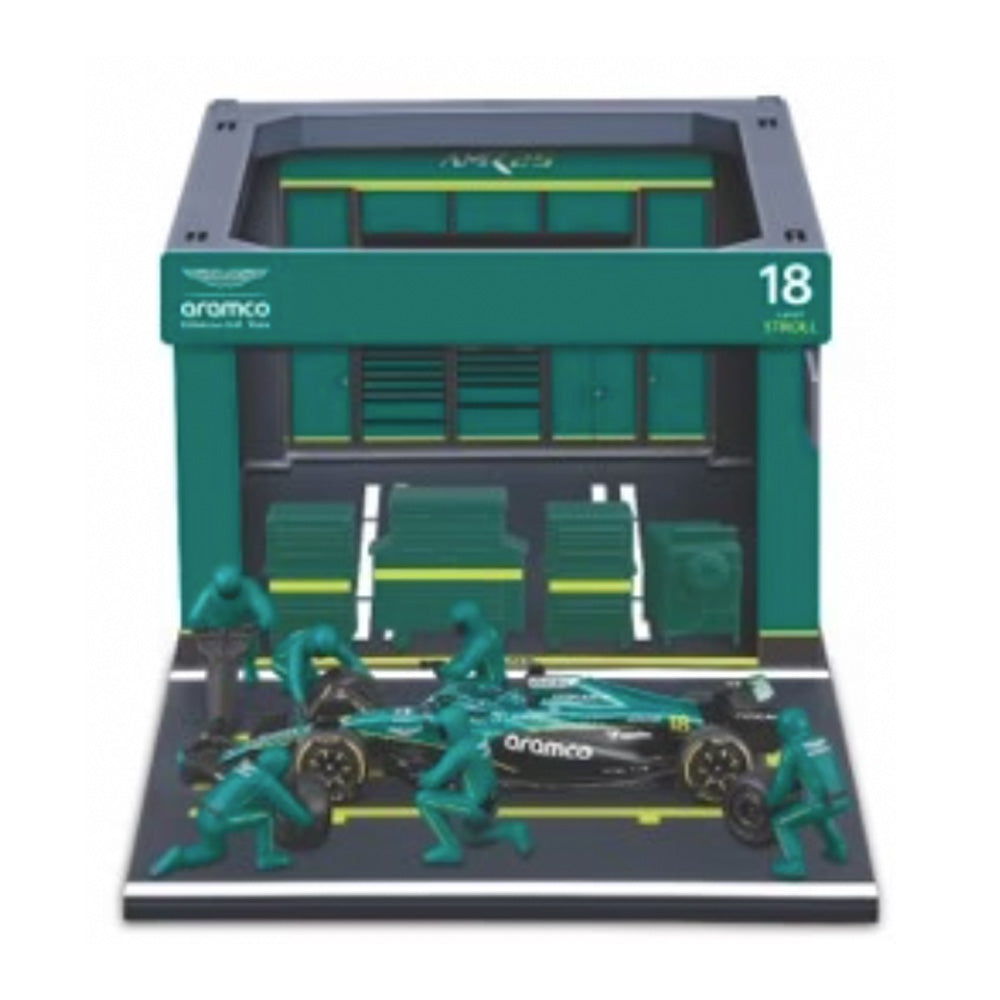 Bburago F1 Aston Martin AMR25 2025 Stroll Pit Pass Diorama 1:43 B18-38460S