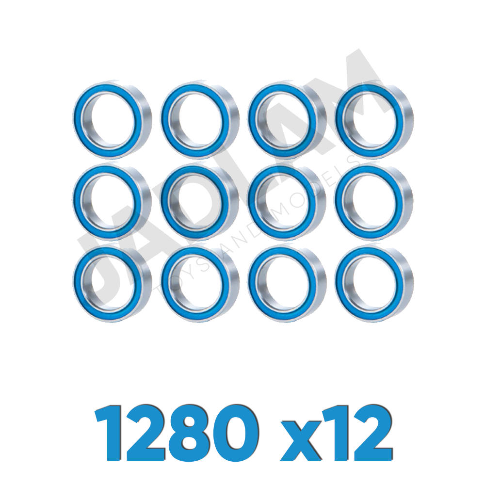 1280 x12 Ballrace Bearings for Tamiya RC Cars (Rubber-Shielded)