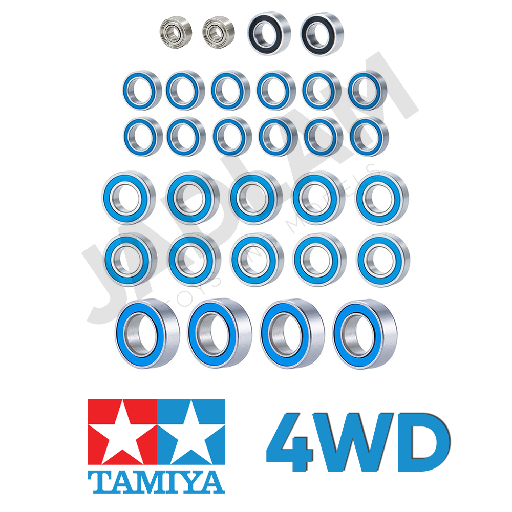Tamiya 4WD Ballrace Bearings RC Car Upgrade Set (Rubber-Shielded)