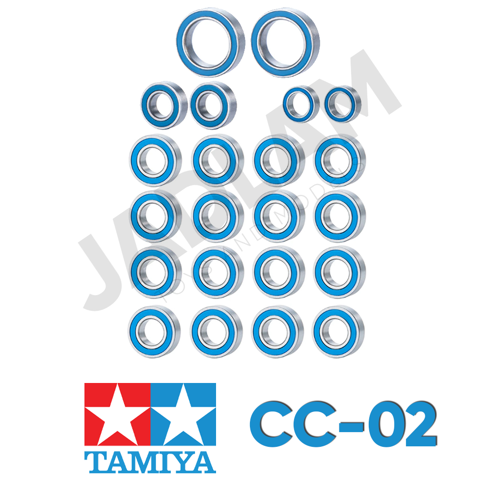 Tamiya CC-02 Ballrace Bearings RC Car Upgrade Set (Rubber-Shielded)
