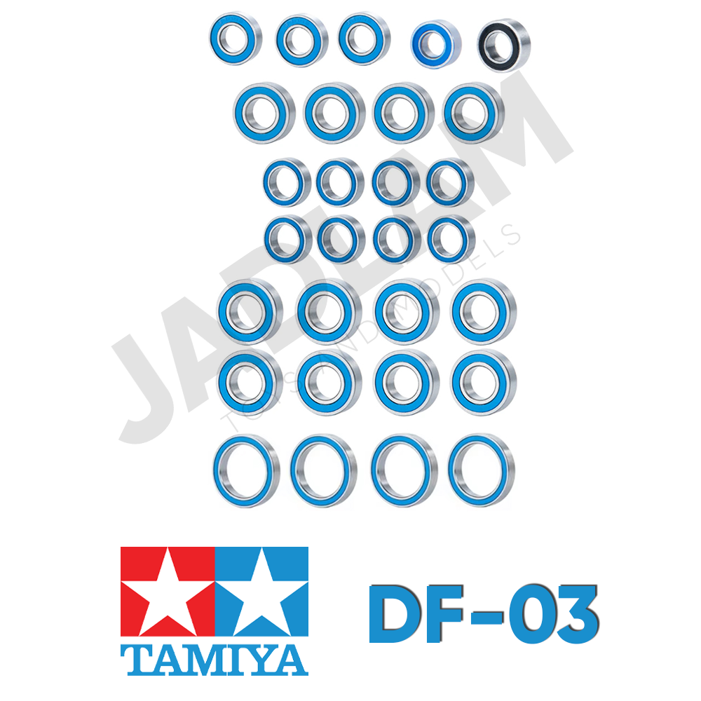 Tamiya DF-03 Ballrace Bearings RC Car Upgrade Set (Rubber-Shielded)