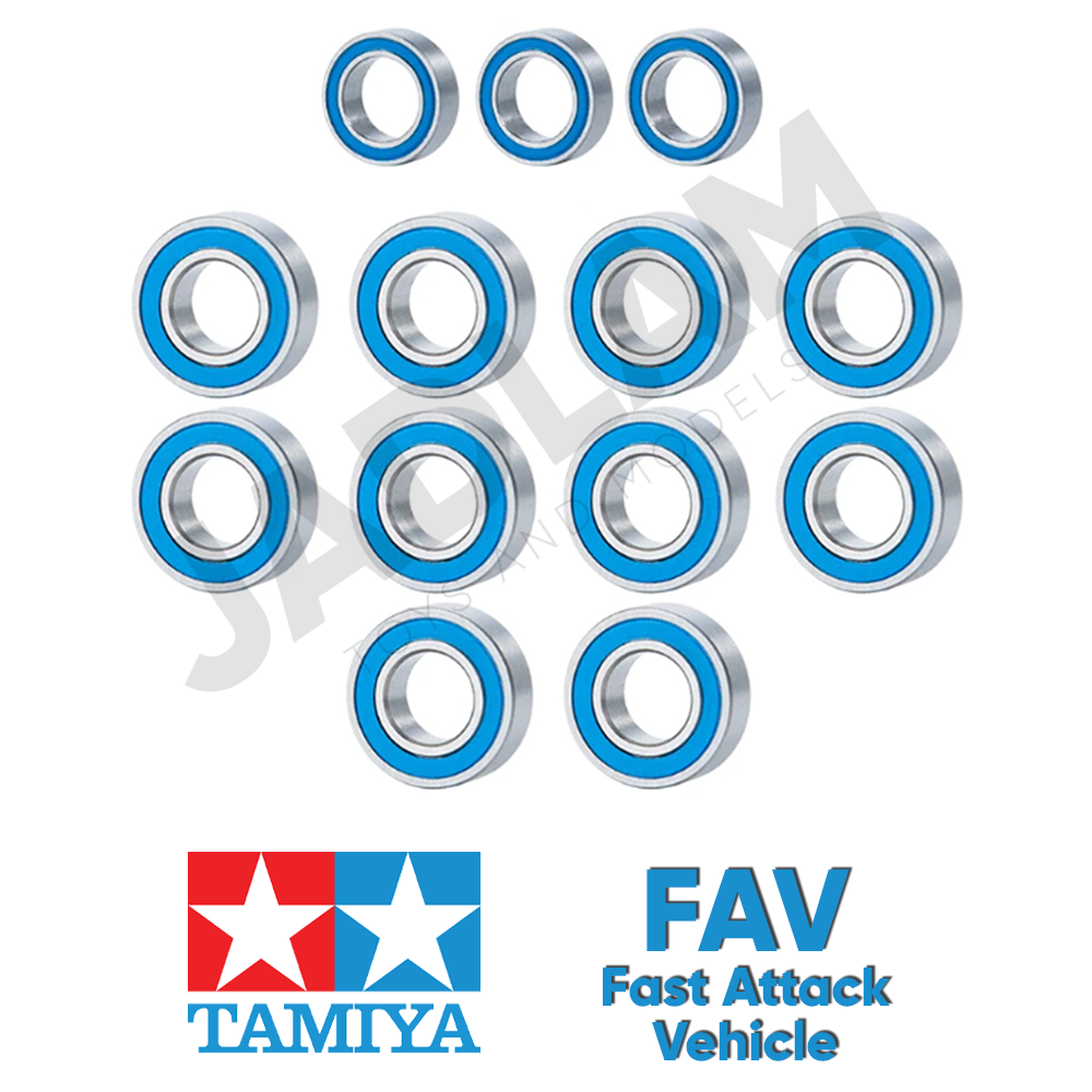 Tamiya FAV Ballrace Bearings RC Car Upgrade Set (Rubber-Shielded)