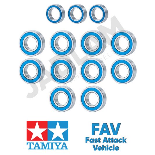 Tamiya FAV Ballrace Bearings RC Car Upgrade Set (Rubber-Shielded)