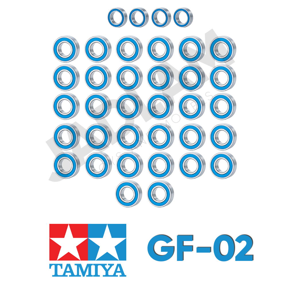 Tamiya GF-02 Ballrace Bearings RC Car Upgrade Set (Rubber-Shielded)