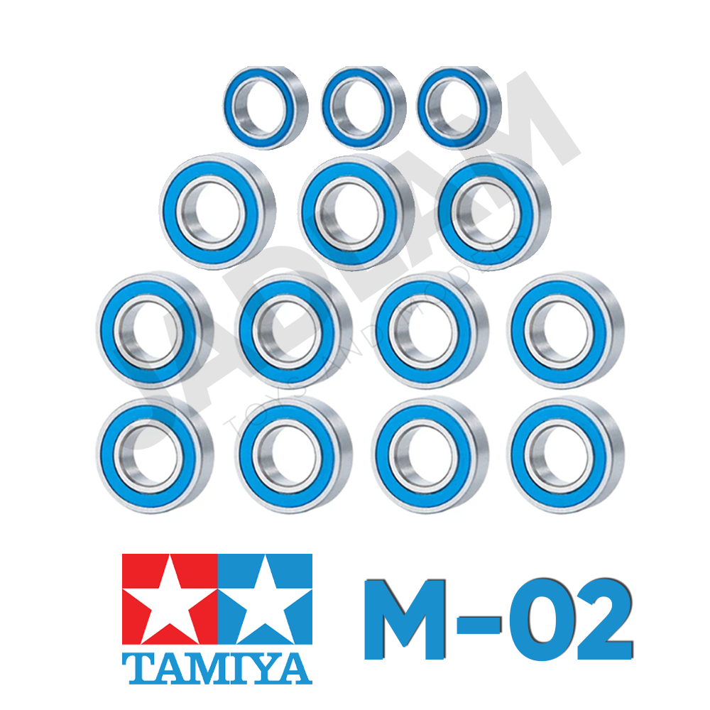 Tamiya M-02 Ballrace Bearings RC Car Upgrade Set (Rubber-Shielded)