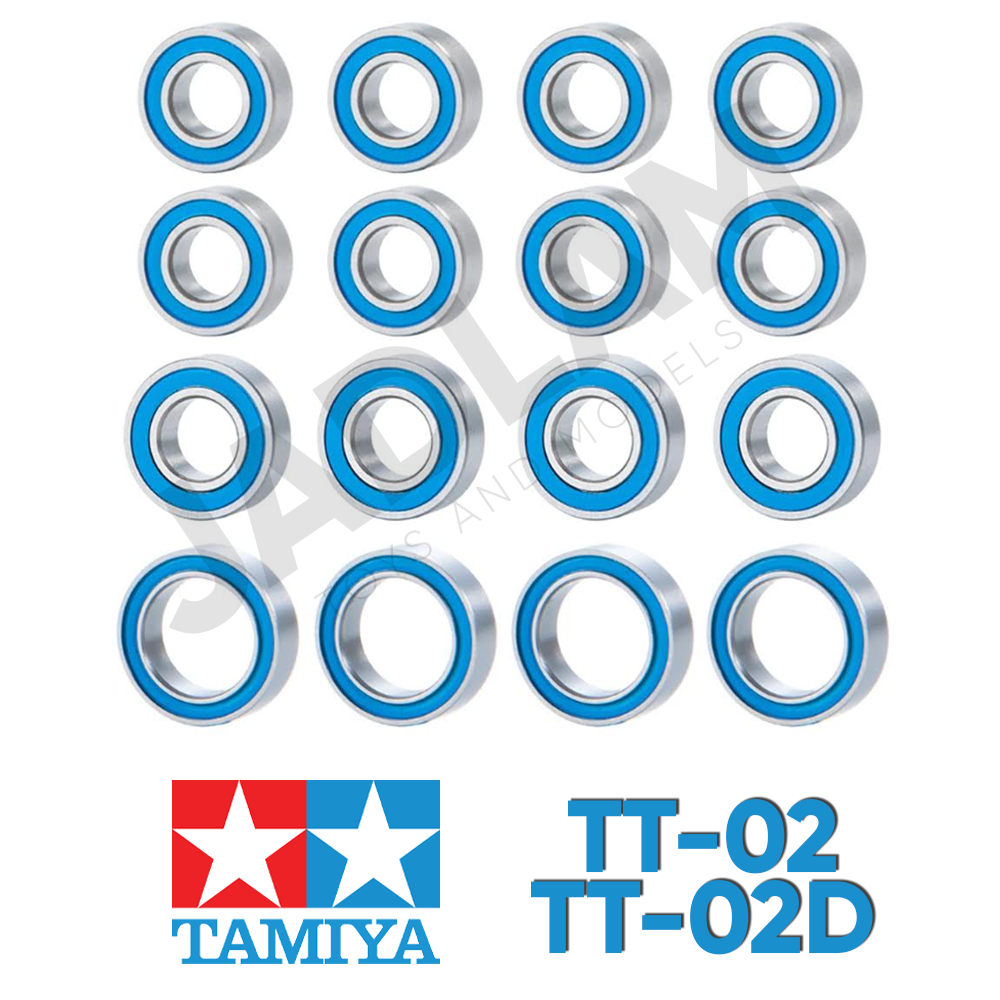 Tamiya TT-02/TT-02D Ballrace Bearings RC Car Upgrade Set (Rubber-Shielded)