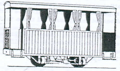 Dundas Models BB04 Glyn Valley Tramway 4 Wheel 3rd Class Coach Balcony Kit OO9