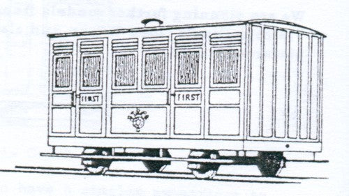 Dundas Models BB06 Festiniog Railway 4 Wheel Ashbury 1st Class Coach Kit OO9