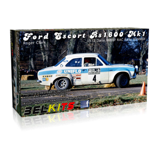 Belkits Ford Escort Mk1 RS1600 Roger Clark Mason Rally Car Model Kit 1:24 BEL007
