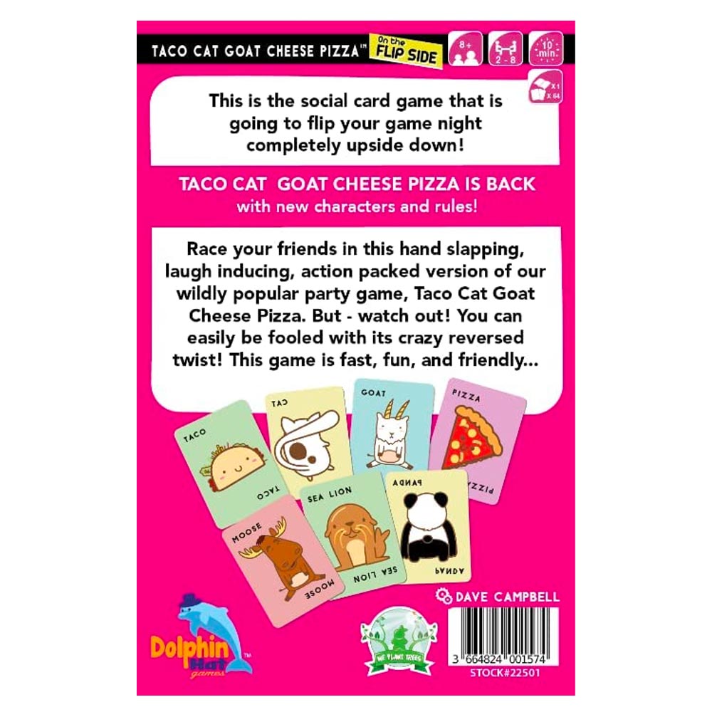 Taco Cat Goat Cheese Pizza - On the Flip Side - Card Game - Age 8+, 2-8 Players