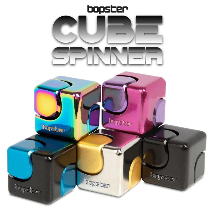 Bopster Cube Spinning Fidget Toy - Multicolour Metallic CS001