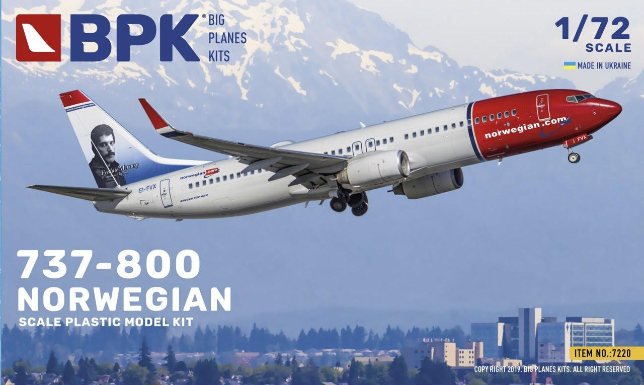 Big Plane Kits 7220 Boeing 737-800 Norwegian 1:72 Model Kit