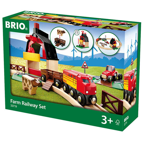 BRIO 33719 Farm Railway Set Wooden Toys