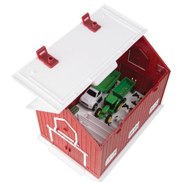 Britains 47333 John Deere 24pc Playset with Red Barn 1:64 Farm Toy