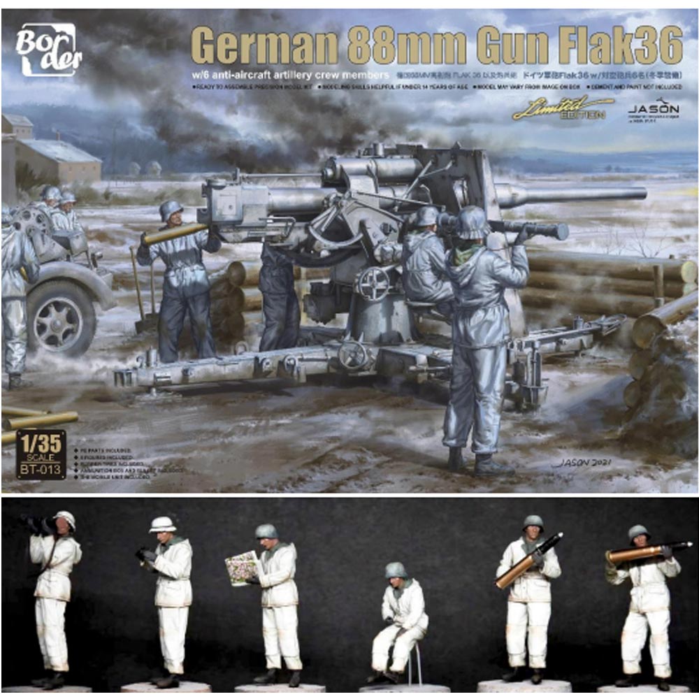 Border Models BT-013 German WWII 88mm Flak Gun 36 1:35 Figure Model Kit