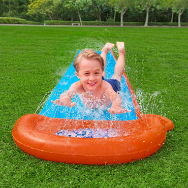 Bestway H2OGO! Single 16ft Water Slide Extra Slippy Built in Sprinklers 52326