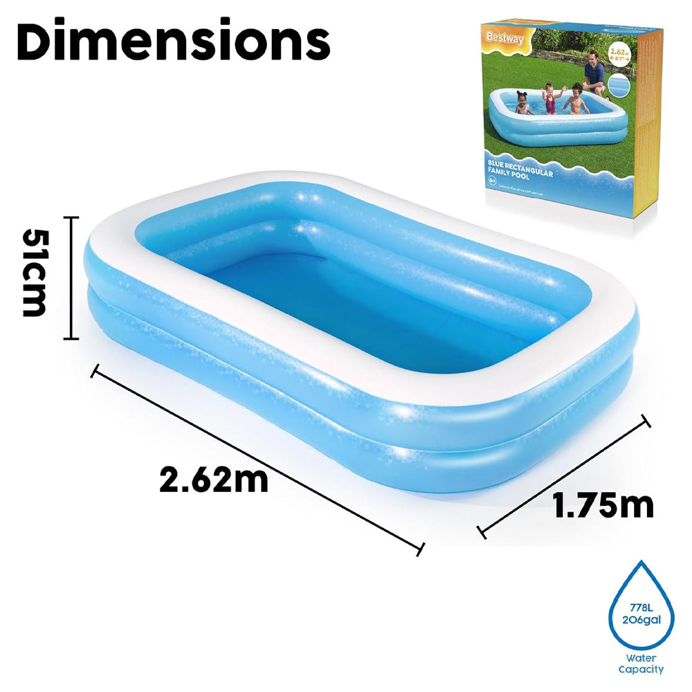 Bestway Inflatable Family Paddling Swimming Pool 8.7ft 778L