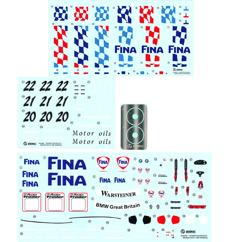 Beemax 24045 BMW 320i E36 Fina BTCC Brands Hatch 1996 Winner 1:24 Model Kit