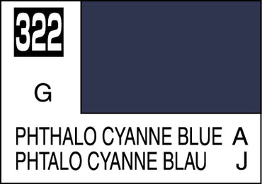 Mr. Hobby Mr. Colour - 322 - Phthalo Cyanne Blue 10ml Acrylic Model Paint