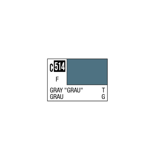 Mr. Hobby Mr. Colour - 514 - Gray "Grau" 10ml Acrylic Model Paint
