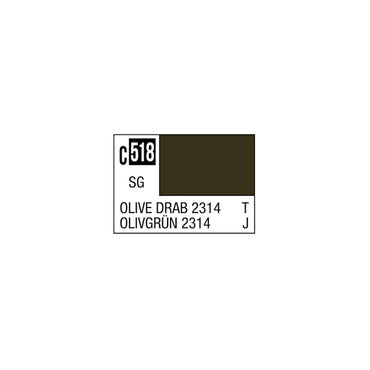 Mr. Hobby Mr. Colour - 518 - Olive Drab 2314 10ml Acrylic Model Paint