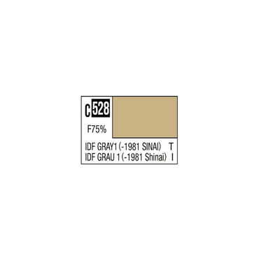 Mr. Hobby Mr. Colour - 528 - IDF Gray 1 (-1981 Sinai) 10ml Acrylic Model Paint