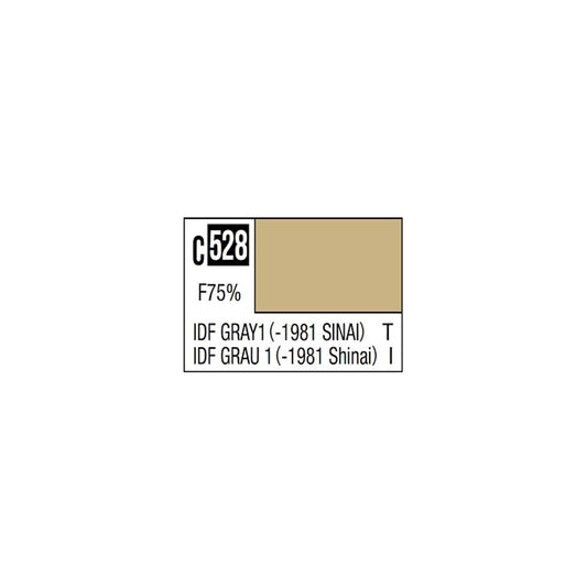 Mr. Hobby Mr. Colour - 528 - IDF Gray 1 (-1981 Sinai) 10ml Acrylic Model Paint