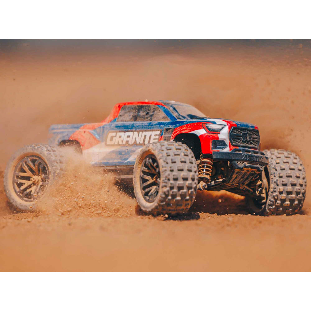 Arrma Granite GROM MT 4WD 1:18 RTR RC Car - Blue/Red ARA2102T1