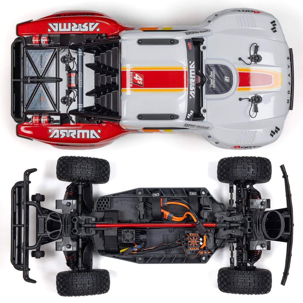 Arrma Mojave 4x4 4S BLX Desert Truck 1:8 RTR RC Car - White/Red ARA4404T1