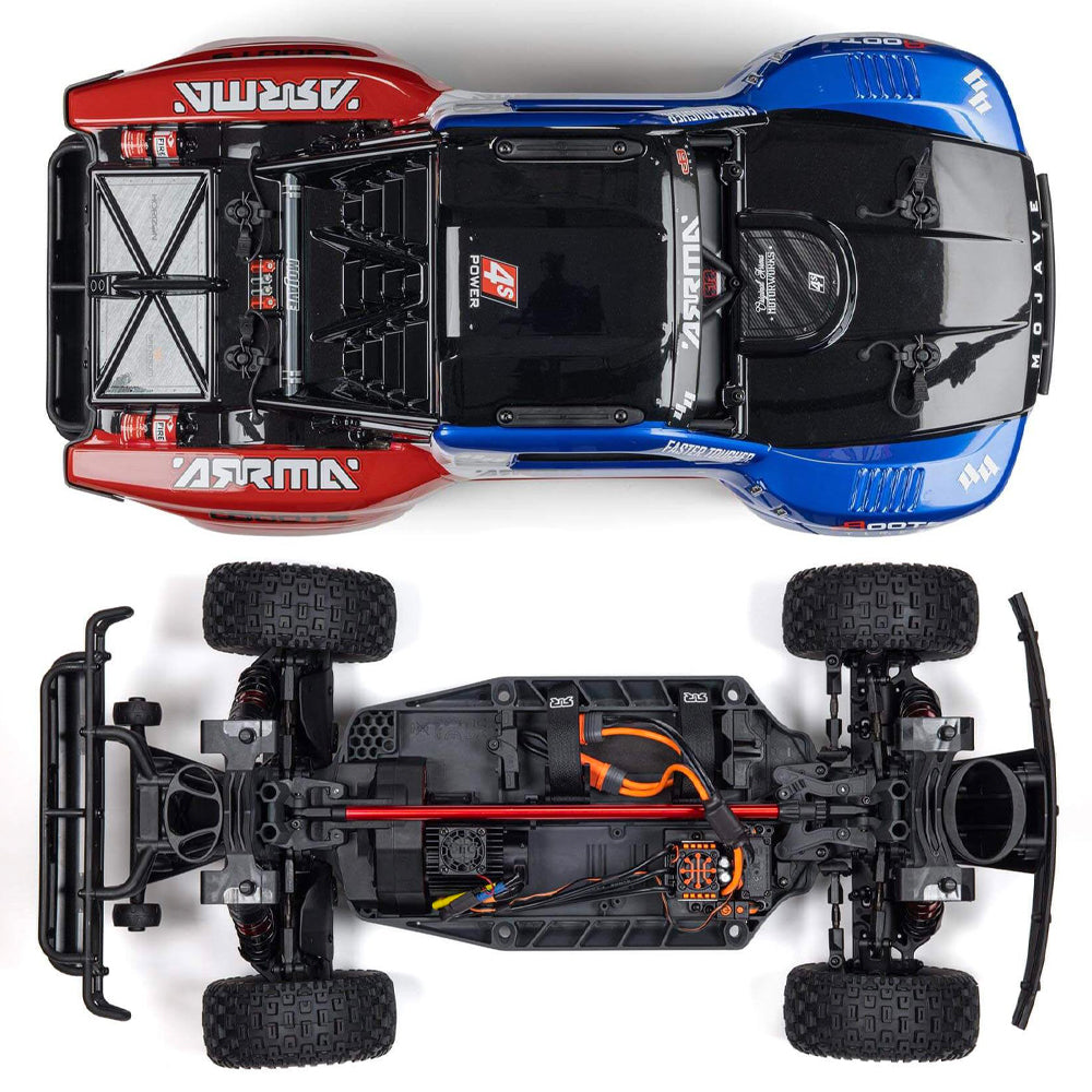 Arrma Mojave 4x4 4S BLX Desert Truck 1:8 RTR RC Car - Blue/Red ARA4404T2