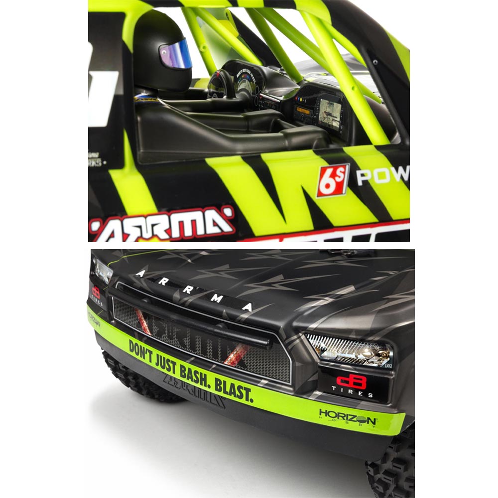 Arrma Mojave 6S BLX 4WD 1:7 Desert Truck RTR RC Car - Black/Green
