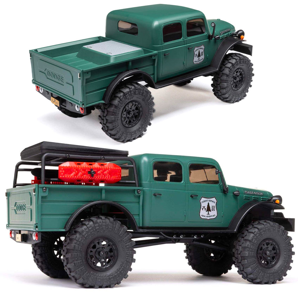 SCX24 Dodge Power Wagon 4WD 1:24 RTR Rock Crawler - Green AXI00007T2