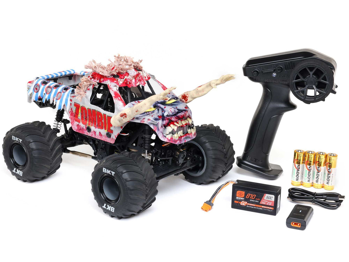 Losi 1/18 Mini LMT Zombie 2S 4X4 RTR Brushed Monster Truck (Battery & Charger Included)