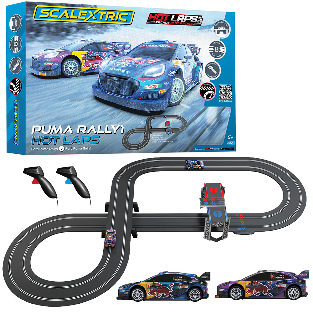Scalextric C1452M Ford Puma Rally1 WRC Hot Laps Slot Car Race Set ...