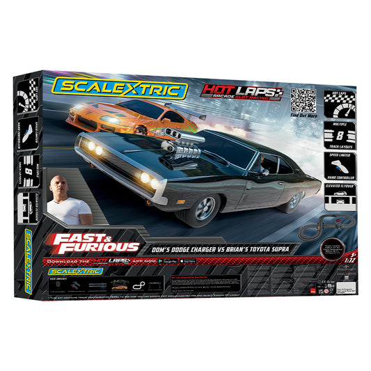 Scalextric C1458M Fast and Furious Hot Laps Charger vs Supra Slot Car Race Set