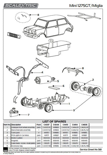 Scalextric C4635 Mini Miglia - Endaf Owens 1:32 Slot Car