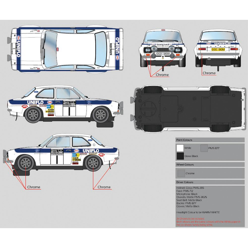 Scalextric C4649A Ford Transit MK1 and MK1 Escort - Ford Motorsport Twin Pack