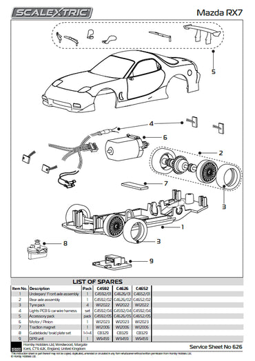 Scalextric Digital C4652 Mazda RX7 FD - Bathurst 1994 1:32 Slot Car