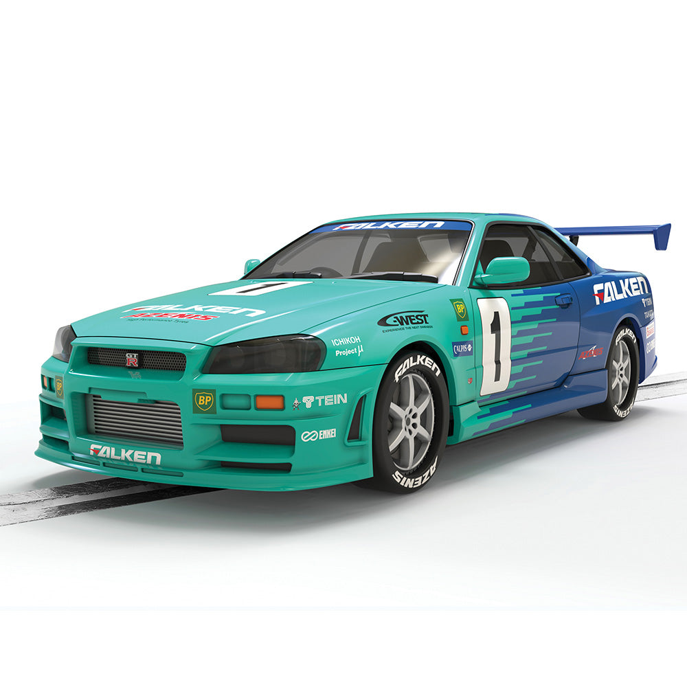 Scalextric C4678 Nissan R34 Skyline Falken Tyres 1:32 Slot Car