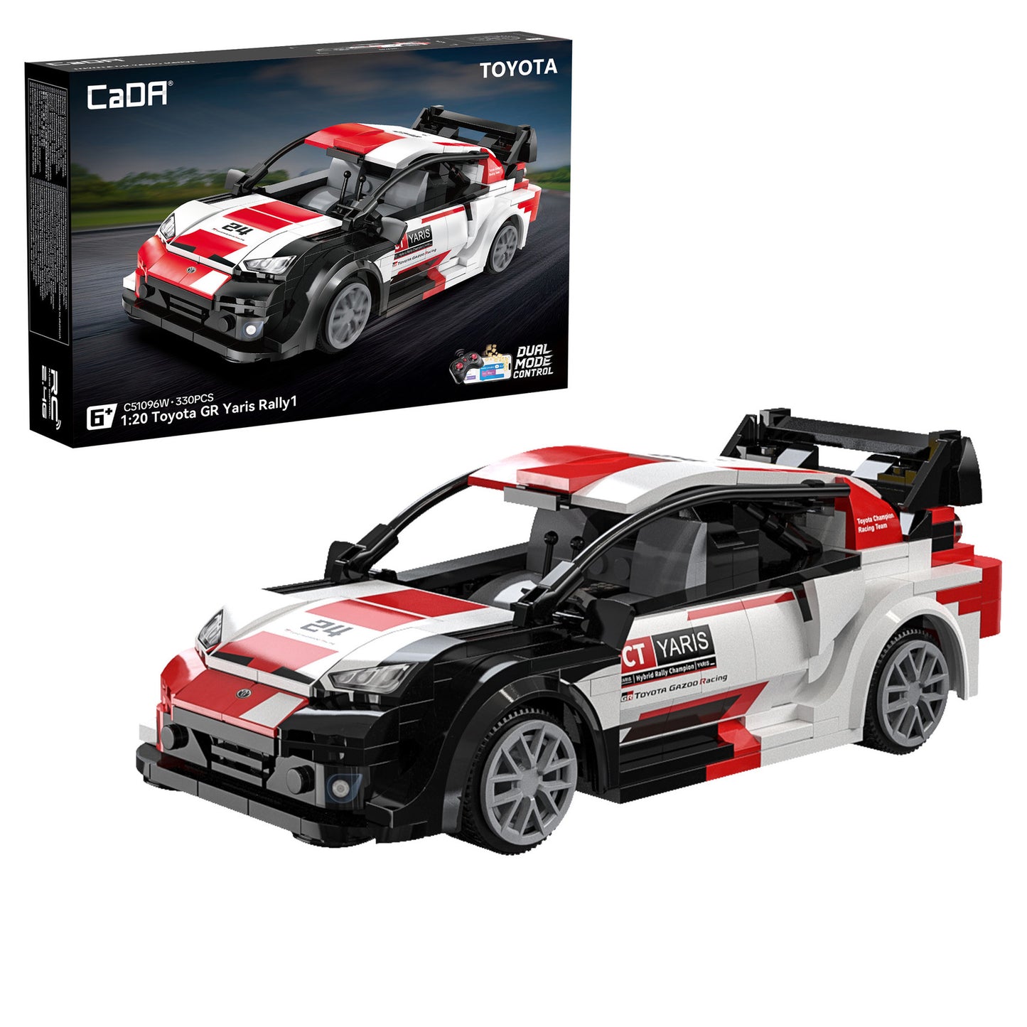 CaDA Toyota GR Yaris Rally 1 Car Brick Model 1:20 330pcs C51096W