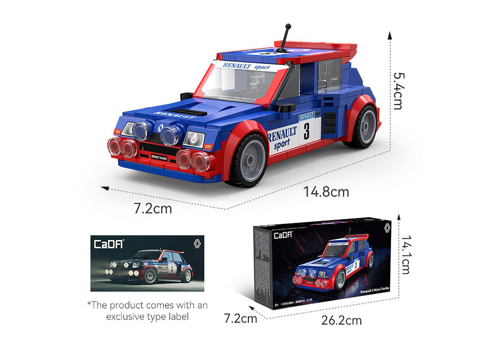 CaDA Renault 5 Maxi Turbo 1:24 Brick Model 308pcs C55038W