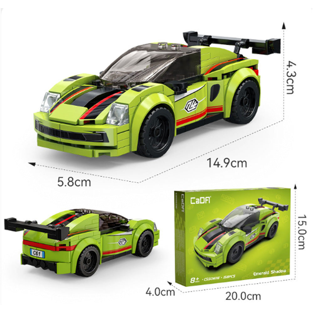 CaDA Emerald Shadow Sprint Racing Car Brick Model 158pcs C55061W