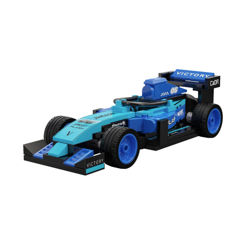 CaDA Blue Circuit Racing Car Brick Model 123pcs C55068W