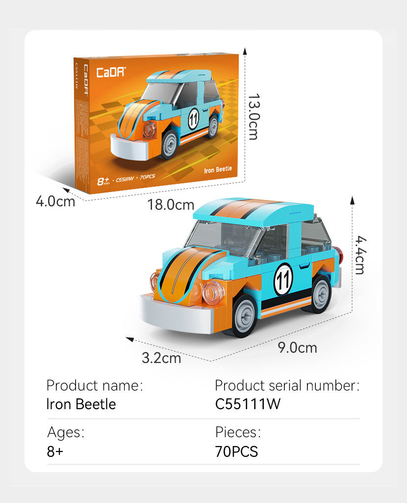 CaDA Mini Iron Beetle Car Brick Model 1:48 70pcs C55111W