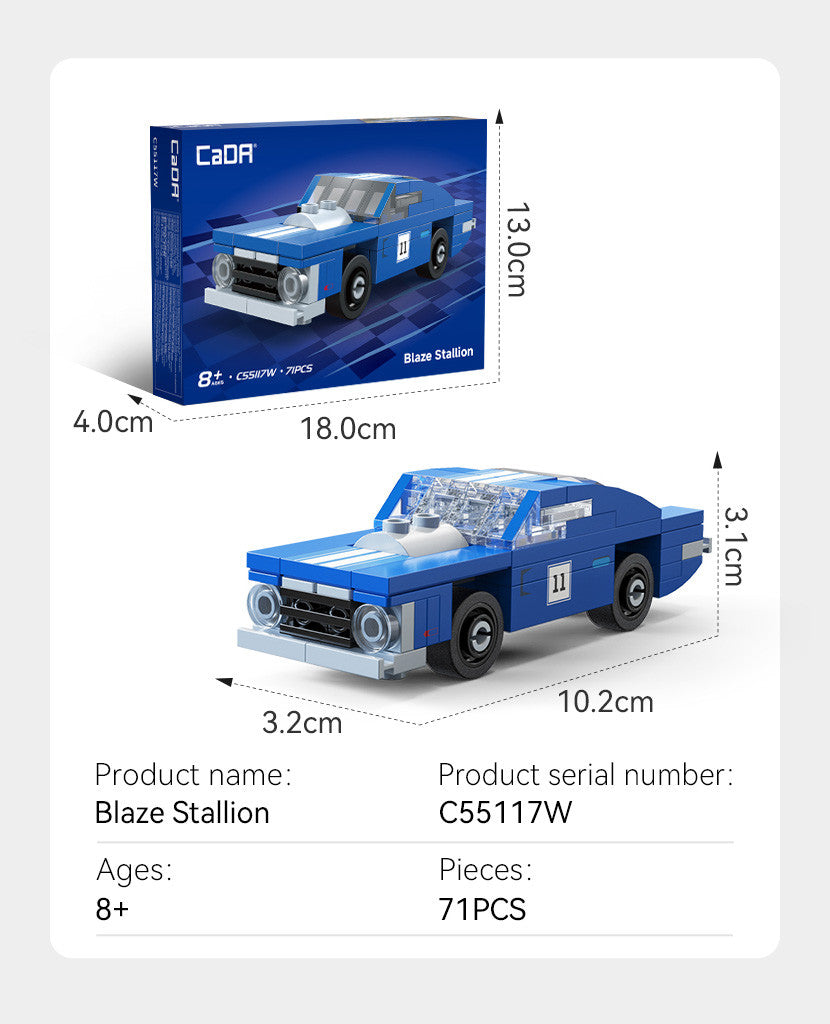 CaDA Mini Blaze Stallion Muscle Car Brick Model 1:48 71pcs C55117W