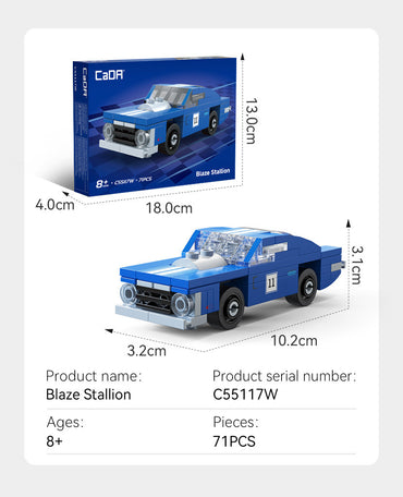 CaDA Mini Blaze Stallion Muscle Car Brick Model 1:48 71pcs C55117W